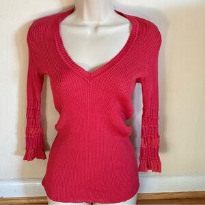 Missoni V-Neck Sweater in Vibrant Pink